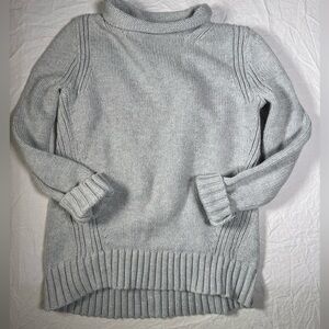 Vintage J Crew Sweater Womens XS Gray Roll Neck Always Oarsman Ribbed 80s